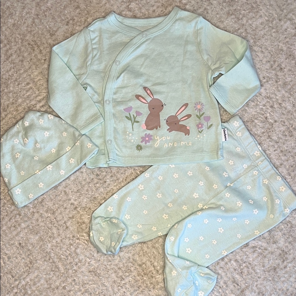 Baby Mint Bunny Pajama Set - You and Me